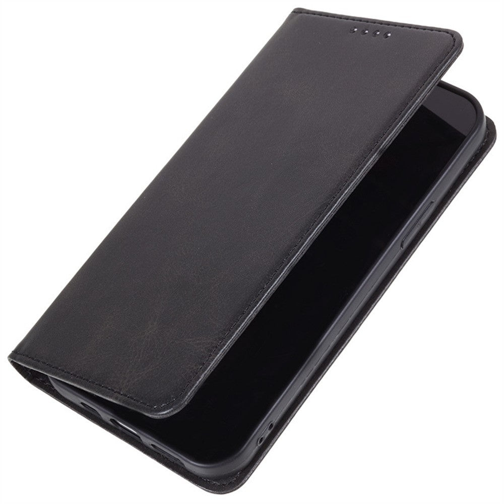 For Xiaomi Redmi Note 15 Pro 5G (Global) Case Strong Magnetic PU Leather Phone Cover Calf Texture - Black
