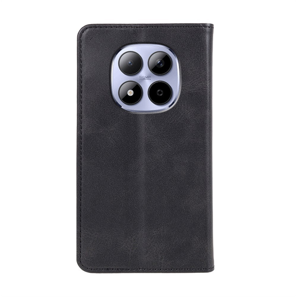 For Xiaomi Redmi Note 15 Pro 5G (Global) Case Strong Magnetic PU Leather Phone Cover Calf Texture - Black