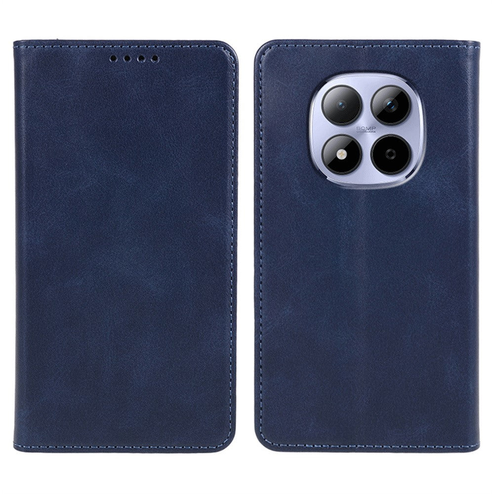 For Xiaomi Redmi Note 15 Pro 5G (Global) Case Strong Magnetic PU Leather Phone Cover Calf Texture - Blue