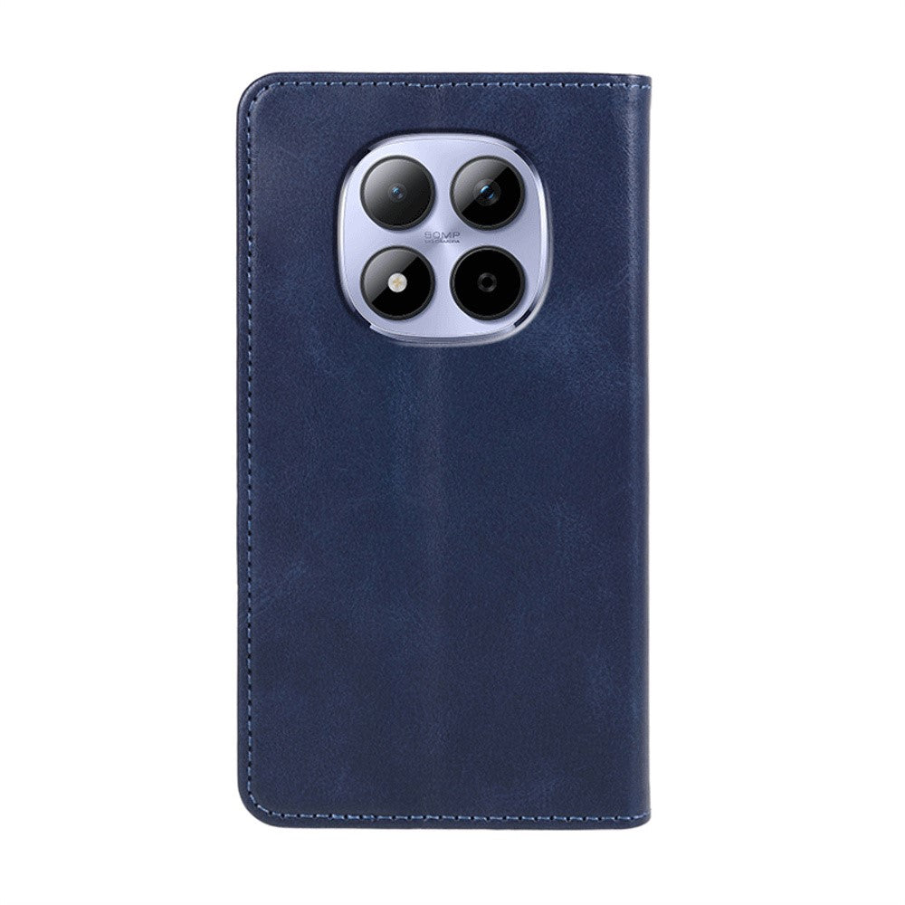 For Xiaomi Redmi Note 15 Pro 5G (Global) Case Strong Magnetic PU Leather Phone Cover Calf Texture - Blue