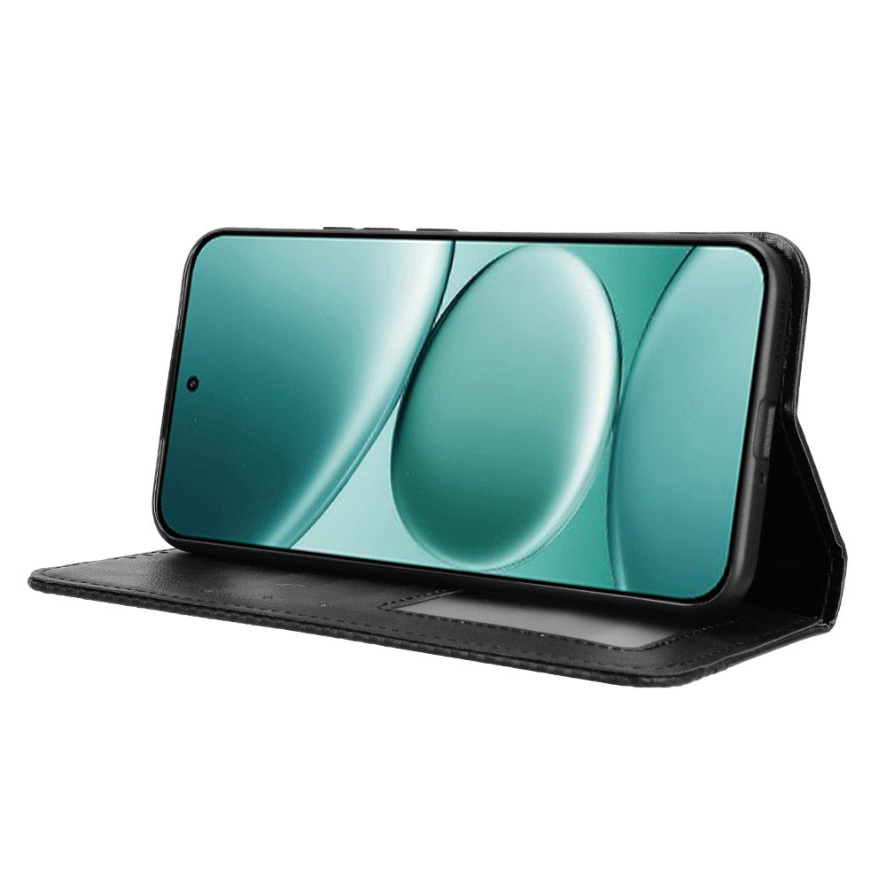 For Xiaomi Redmi Note 15 Pro 5G (Global) Leather Case Wallet Stand Retro Texture Phone Cover - Black
