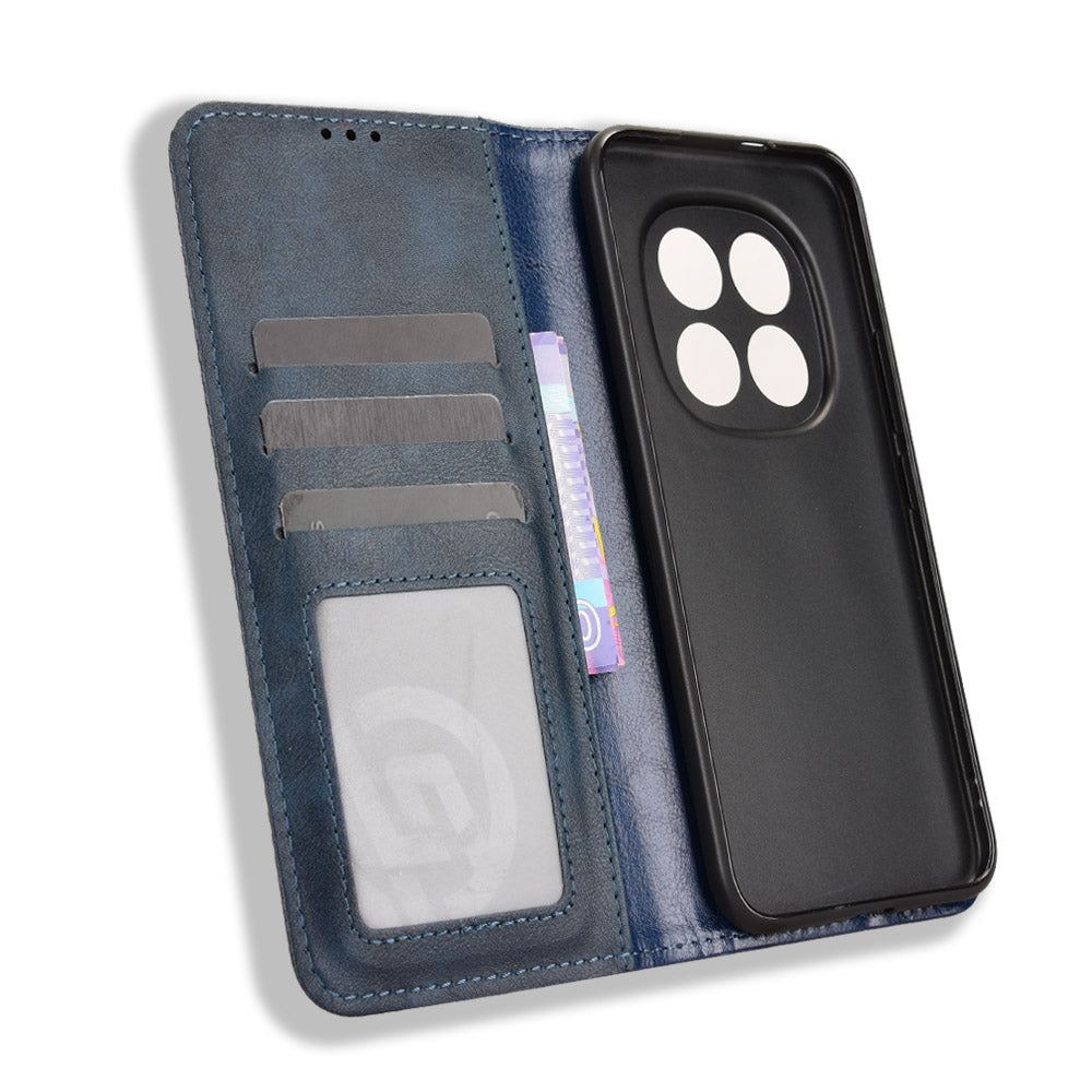 For Xiaomi Redmi Note 15 Pro 5G (Global) Leather Case Wallet Stand Retro Texture Phone Cover - Blue