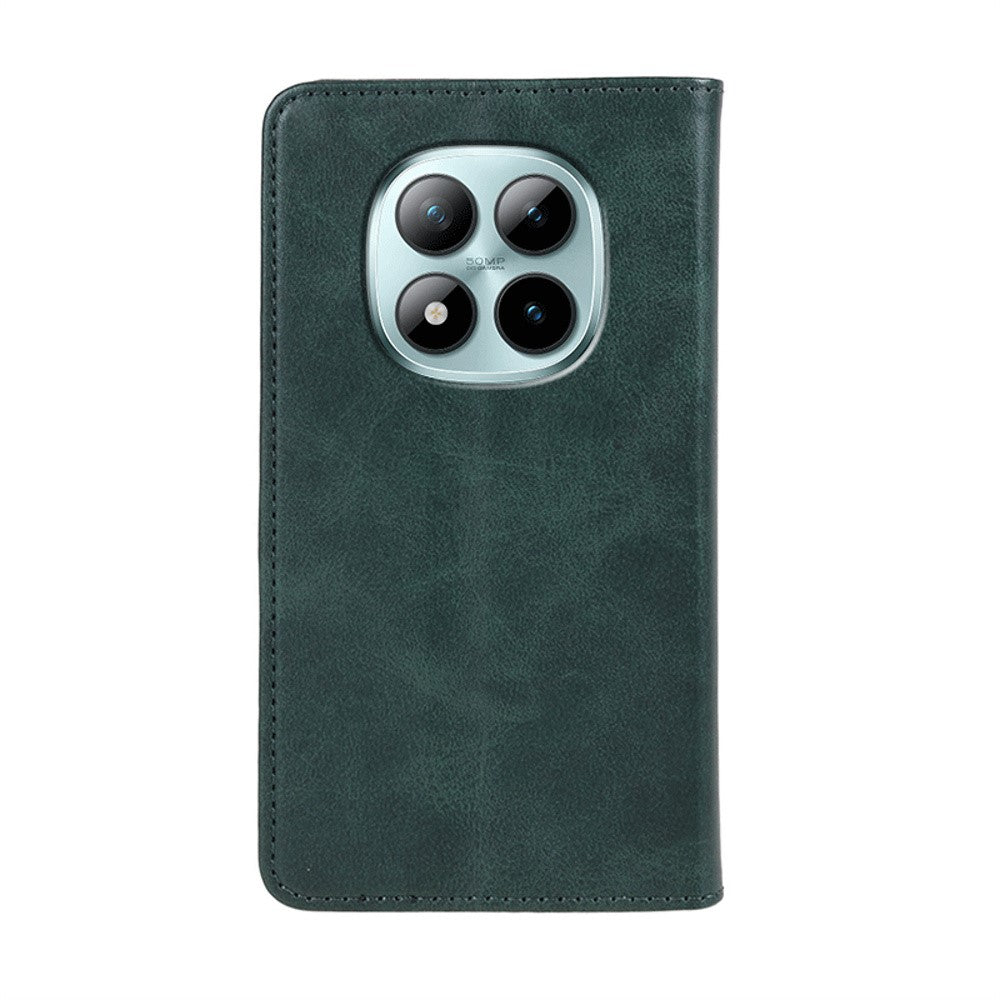For Xiaomi Poco M8 Pro 5G / Redmi Note 15 Pro+ 5G (Global) Case Strong Magnetic PU Leather Phone Cover Calf Texture - Green