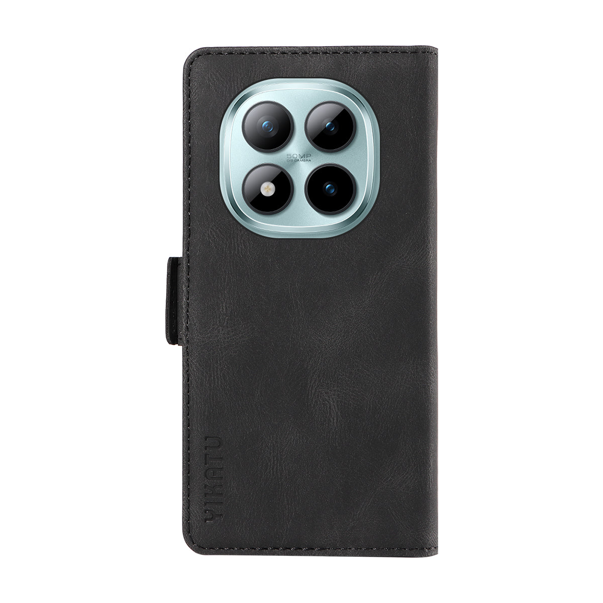 For Xiaomi Poco M8 Pro 5G / Redmi Note 15 Pro+ 5G (Global) Leather Case YIKATU YK-005 Skin-touch Feeling Wallet Phone Cover - Black