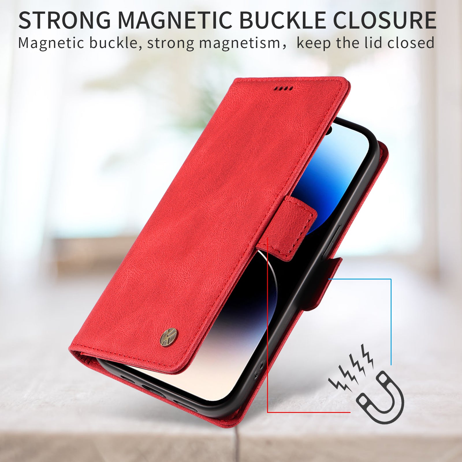 For Xiaomi Poco M8 Pro 5G / Redmi Note 15 Pro+ 5G (Global) Leather Case YIKATU YK-005 Skin-touch Feeling Wallet Phone Cover - Red