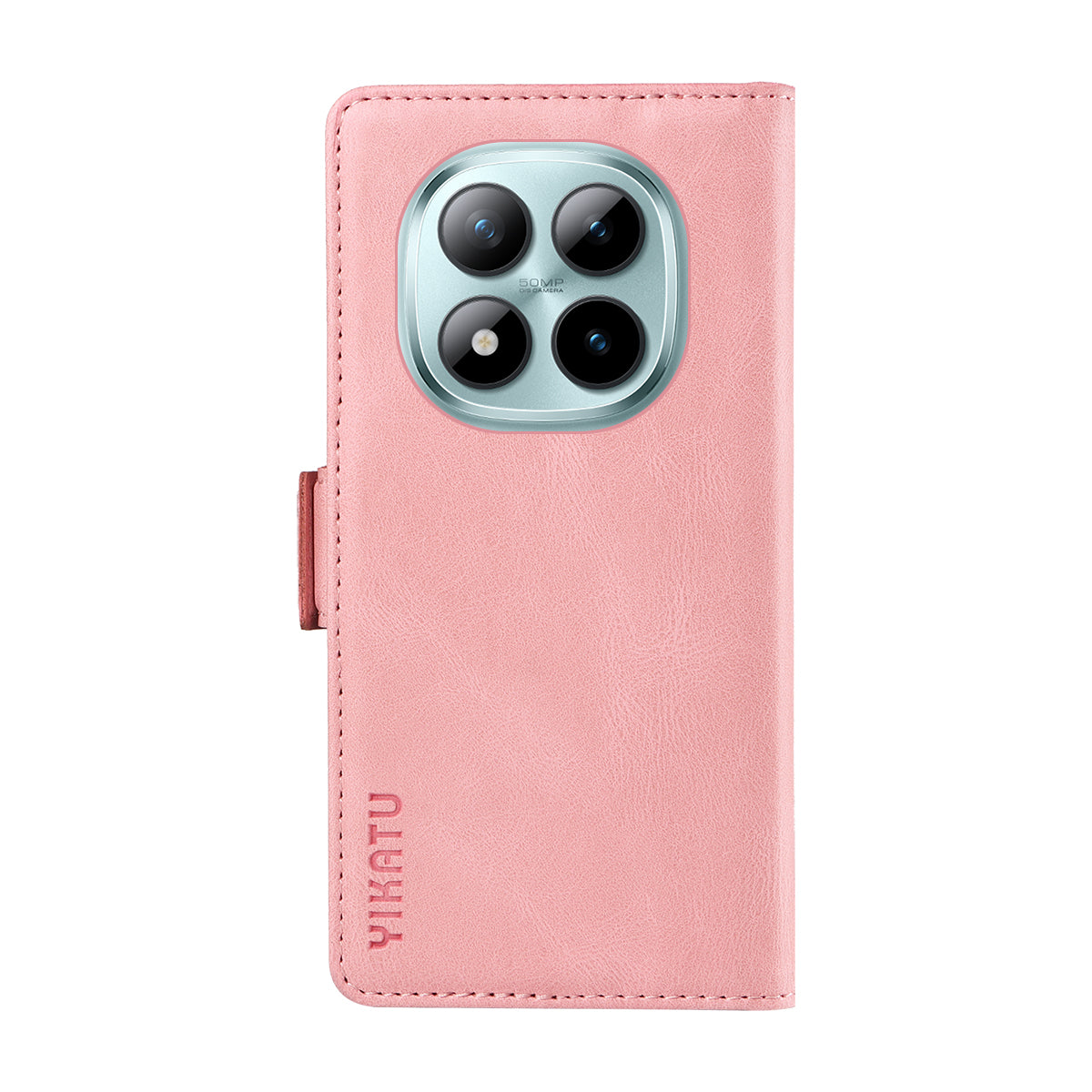 For Xiaomi Poco M8 Pro 5G / Redmi Note 15 Pro+ 5G (Global) Leather Case YIKATU YK-005 Skin-touch Feeling Wallet Phone Cover - Pink