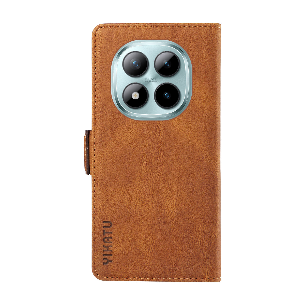 For Xiaomi Poco M8 Pro 5G / Redmi Note 15 Pro+ 5G (Global) Leather Case YIKATU YK-005 Skin-touch Feeling Wallet Phone Cover - Brown