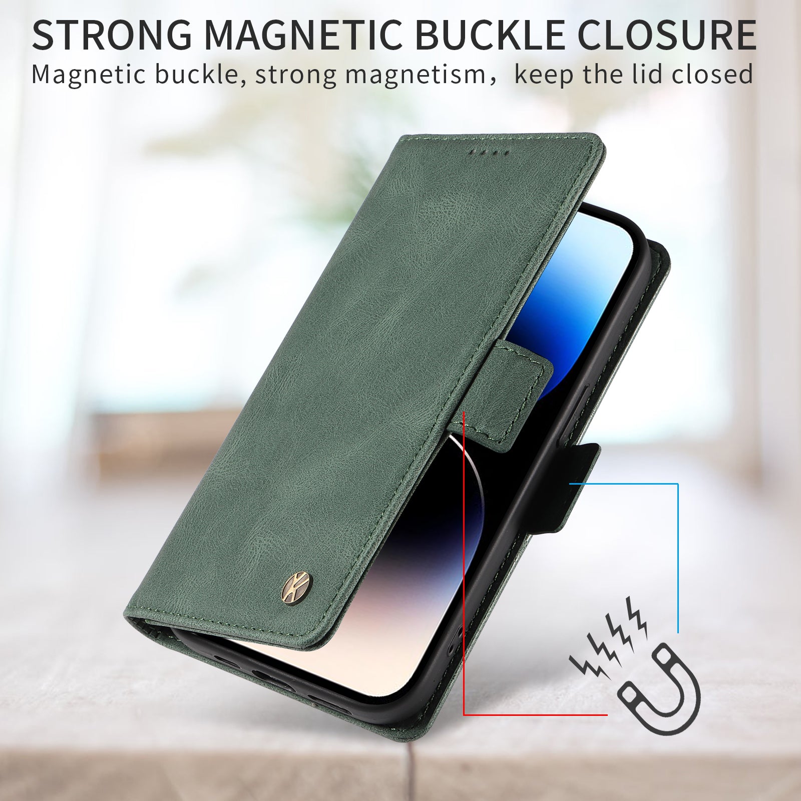 For Xiaomi Poco M8 Pro 5G / Redmi Note 15 Pro+ 5G (Global) Leather Case YIKATU YK-005 Skin-touch Feeling Wallet Phone Cover - Green