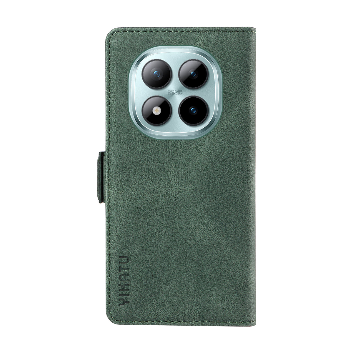 For Xiaomi Poco M8 Pro 5G / Redmi Note 15 Pro+ 5G (Global) Leather Case YIKATU YK-005 Skin-touch Feeling Wallet Phone Cover - Green