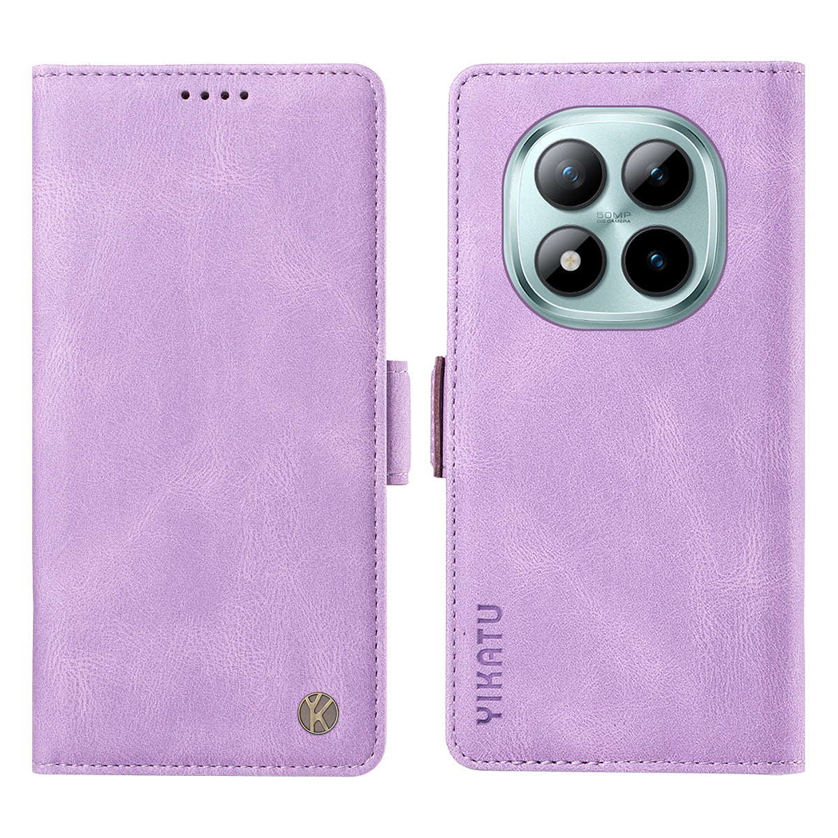 For Xiaomi Poco M8 Pro 5G / Redmi Note 15 Pro+ 5G (Global) Leather Case YIKATU YK-005 Skin-touch Feeling Wallet Phone Cover - Purple