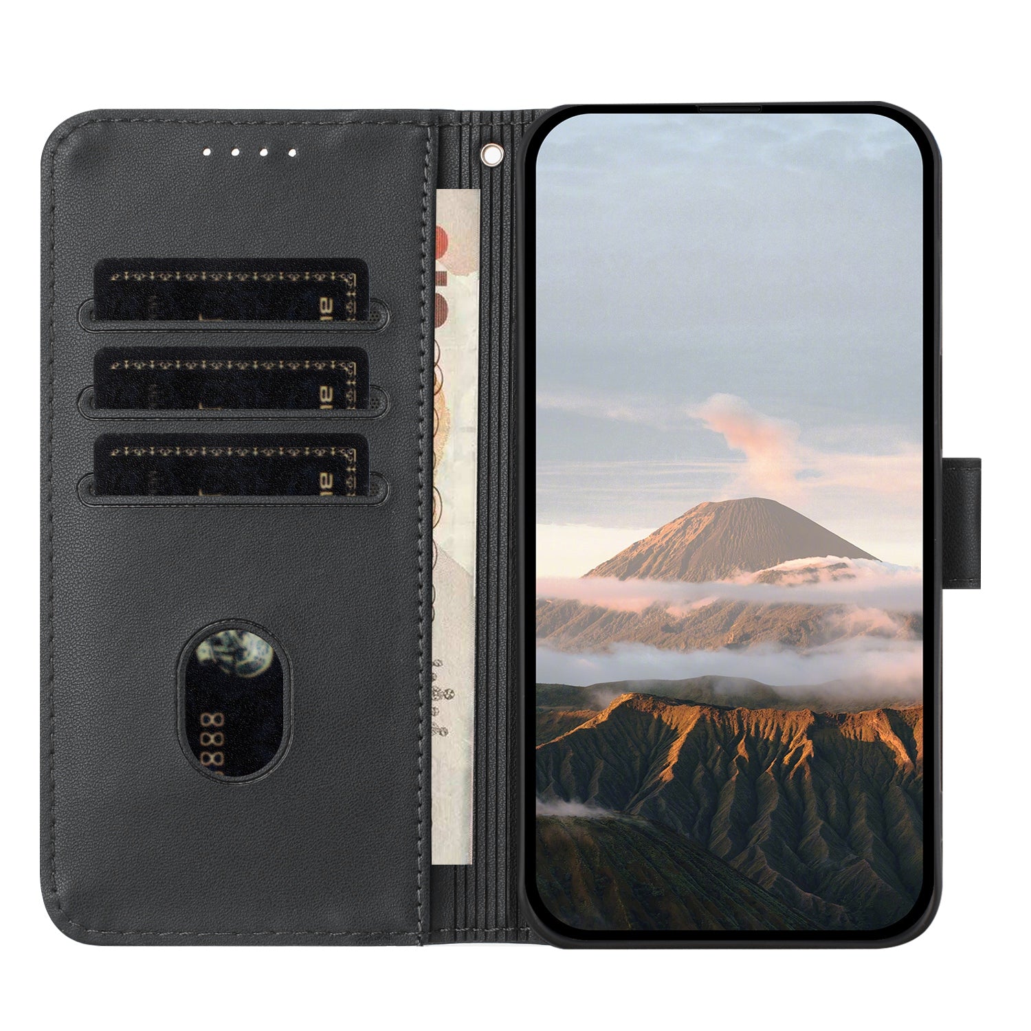 For Xiaomi Poco M8 Pro 5G / Redmi Note 15 Pro+ 5G (Global) Case Triangle Imprint Leather Phone Cover with Lanyard - Black