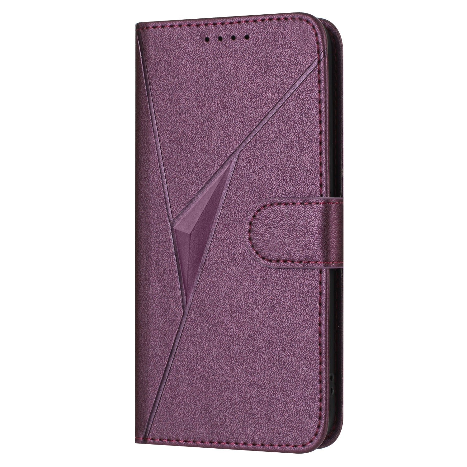 For Xiaomi Poco M8 Pro 5G / Redmi Note 15 Pro+ 5G (Global) Case Triangle Imprint Leather Phone Cover with Lanyard - Dark Purple
