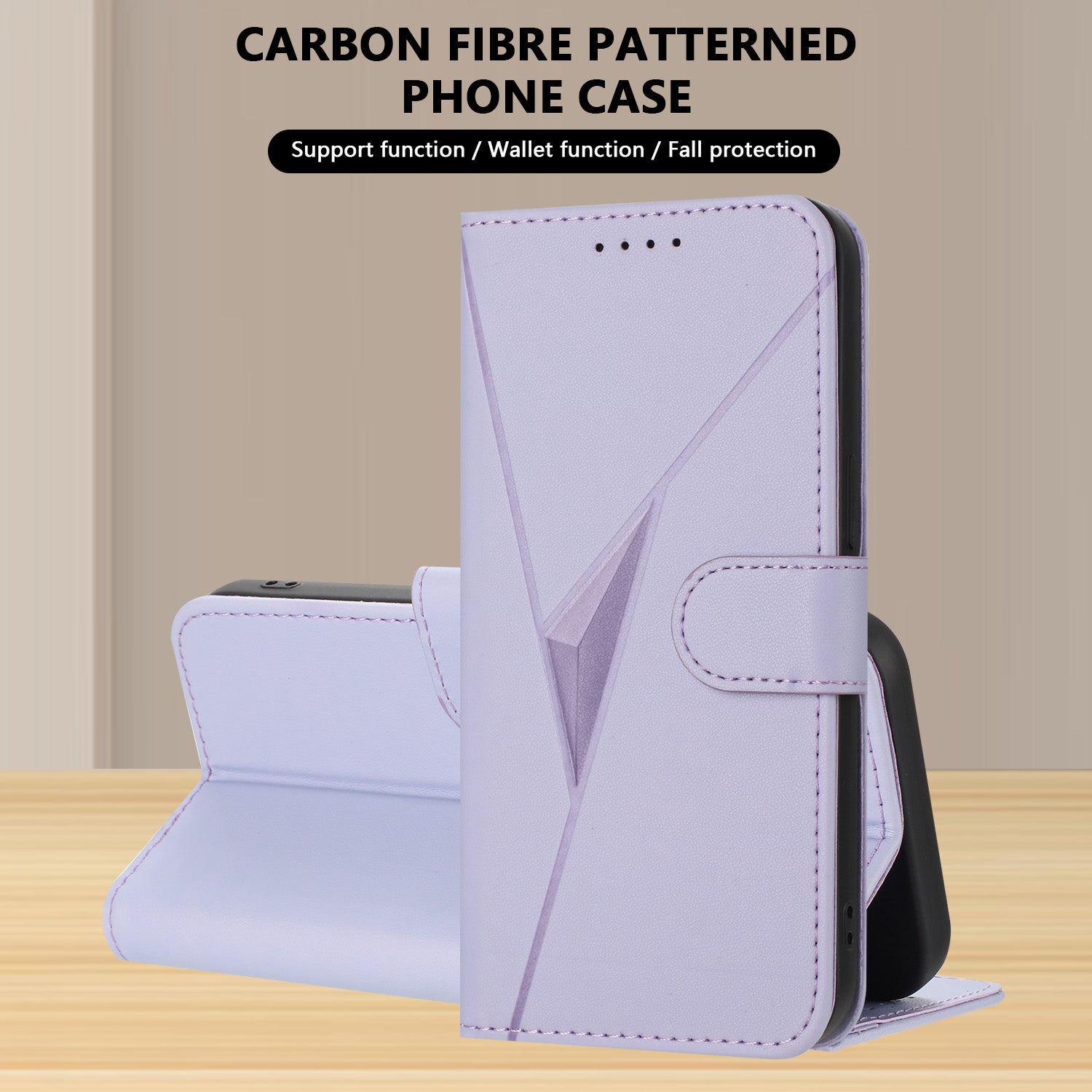For Xiaomi Poco M8 Pro 5G / Redmi Note 15 Pro+ 5G (Global) Case Triangle Imprint Leather Phone Cover with Lanyard - Light Purple