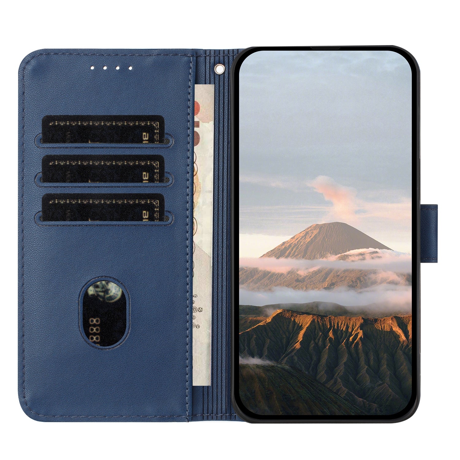 For Xiaomi Poco M8 Pro 5G / Redmi Note 15 Pro+ 5G (Global) Case Triangle Imprint Leather Phone Cover with Lanyard - Royal Blue