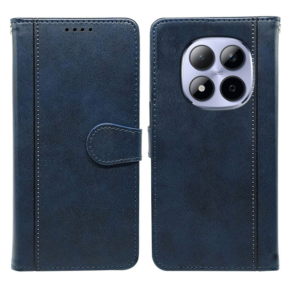 For Xiaomi Redmi Note 15 Pro 5G (Global) Case Calf Texture Leather Stand Book Style Phone Cover - Blue