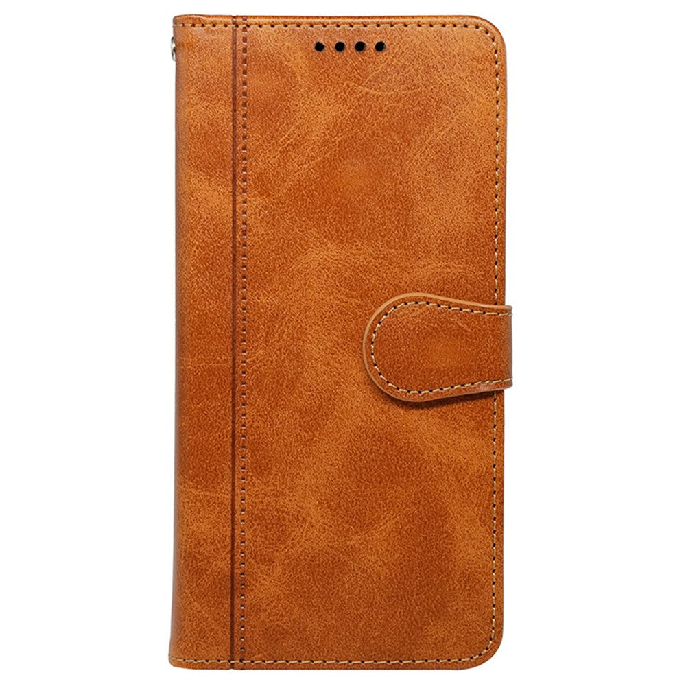 For Xiaomi Poco M8 Pro 5G / Redmi Note 15 Pro+ 5G (Global) Case Calf Texture Leather Stand Book Style Phone Cover - Yellow