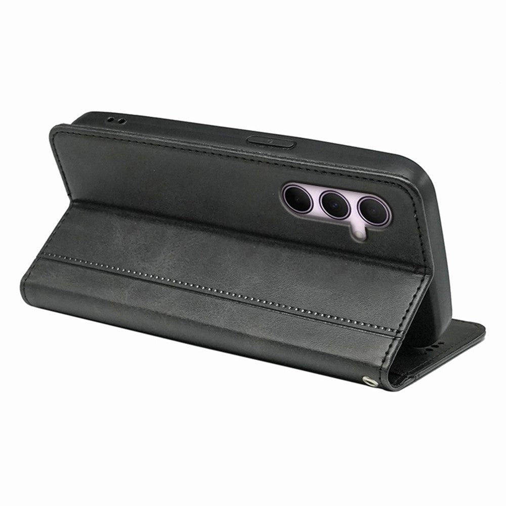 For Xiaomi Redmi Note 15 Pro 5G (Global) Case Hidden Magnetic Closure Calf Texture Leather Phone Cover - Black