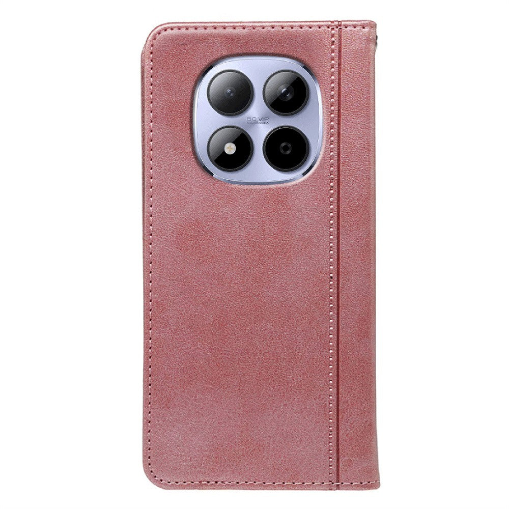 For Xiaomi Redmi Note 15 Pro 5G (Global) Case Hidden Magnetic Closure Calf Texture Leather Phone Cover - Rose Gold