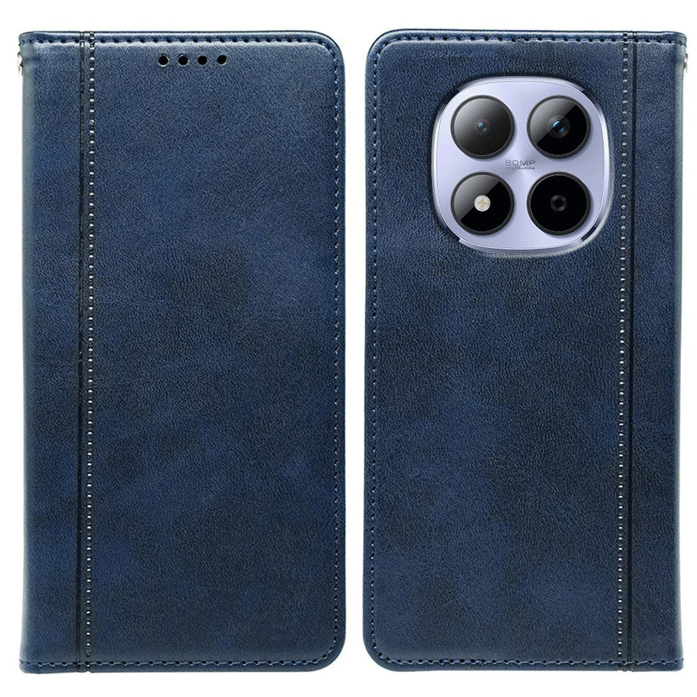 For Xiaomi Redmi Note 15 Pro 5G (Global) Case Hidden Magnetic Closure Calf Texture Leather Phone Cover - Blue