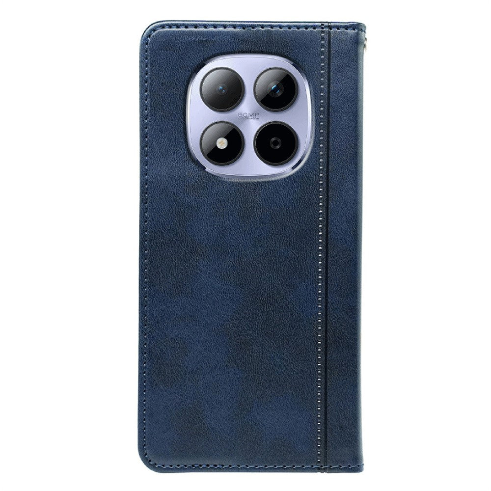 For Xiaomi Redmi Note 15 Pro 5G (Global) Case Hidden Magnetic Closure Calf Texture Leather Phone Cover - Blue