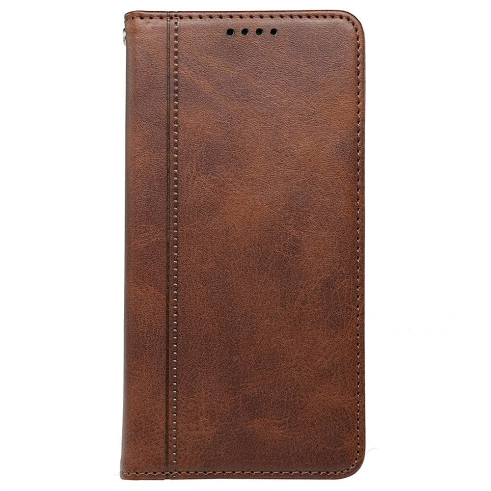 For Xiaomi Redmi Note 15 Pro 5G (Global) Case Hidden Magnetic Closure Calf Texture Leather Phone Cover - Brown
