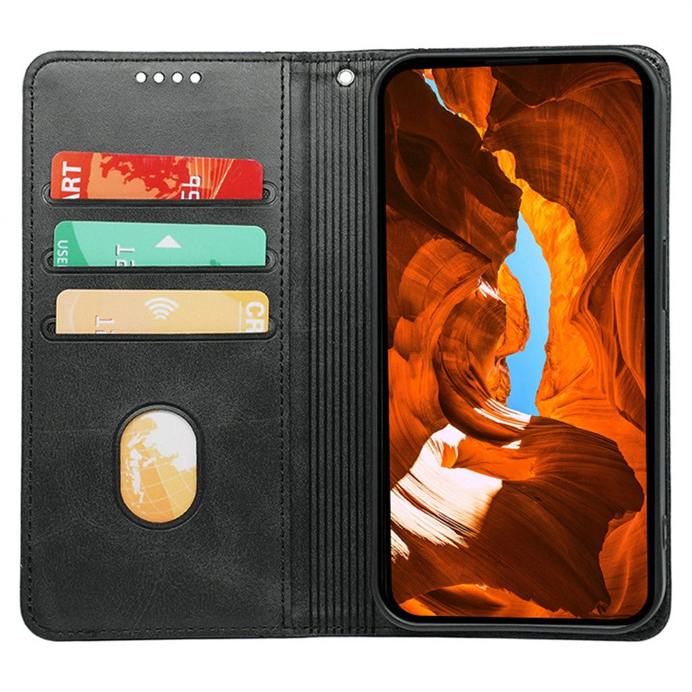 For Xiaomi Poco M8 Pro 5G / Redmi Note 15 Pro+ 5G (Global) Case Hidden Magnetic Closure Calf Texture Leather Phone Cover - Black