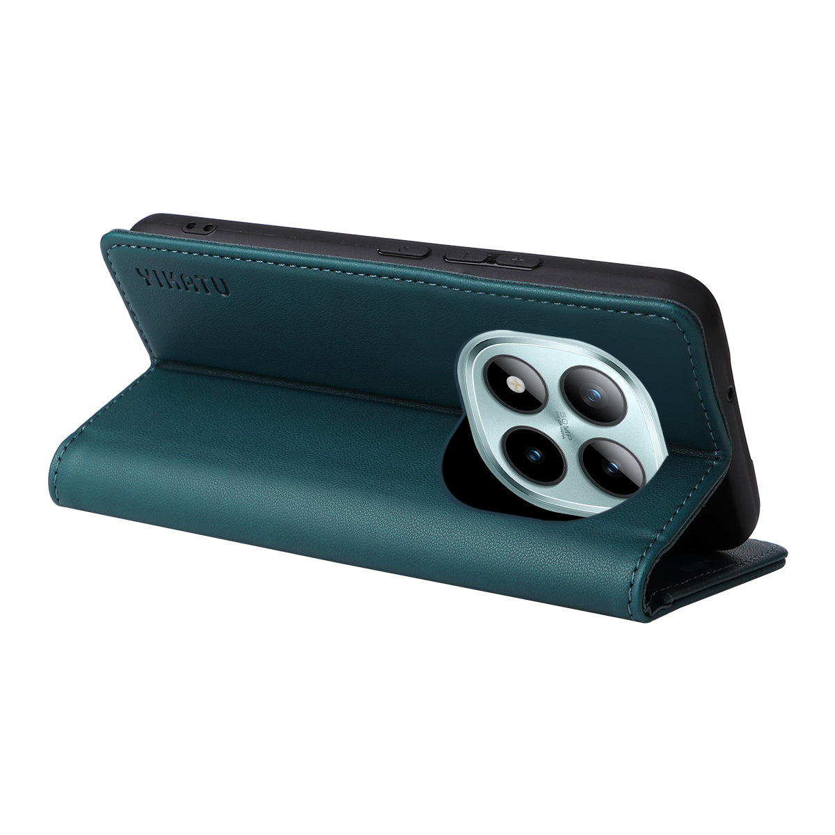 For Xiaomi Poco M8 Pro 5G / Redmi Note 15 Pro+ 5G (Global) Phone Cases YIKATU Magnetic Closure PU Leather Mobile Cover - Green