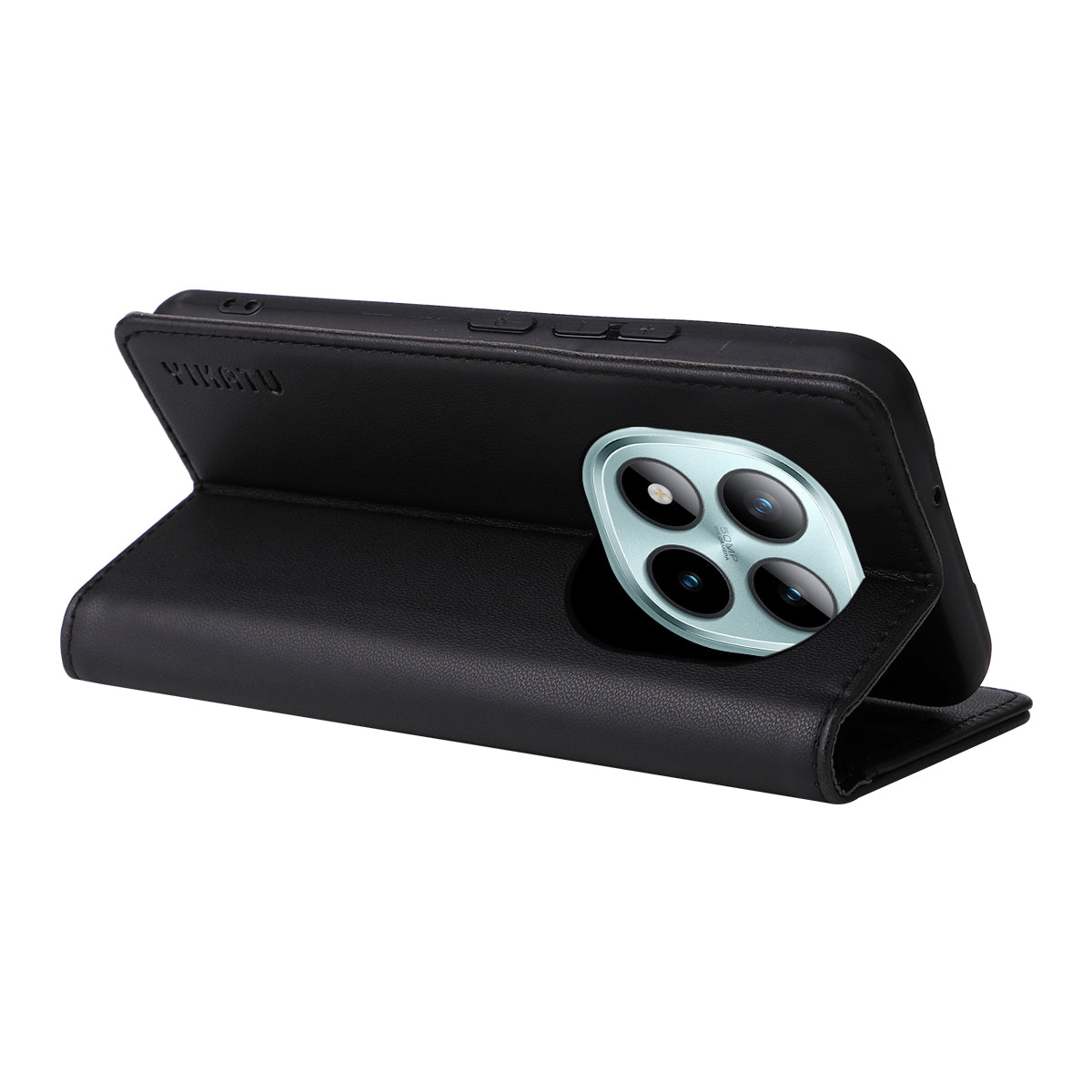 For Xiaomi Poco M8 Pro 5G / Redmi Note 15 Pro+ 5G (Global) Phone Cases YIKATU Magnetic Closure PU Leather Mobile Cover - Black
