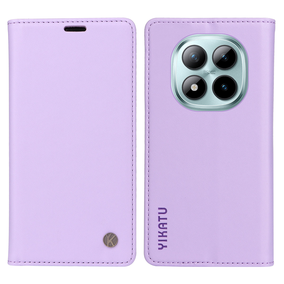 For Xiaomi Poco M8 Pro 5G / Redmi Note 15 Pro+ 5G (Global) Phone Cases YIKATU Magnetic Closure PU Leather Mobile Cover -  Light Purple