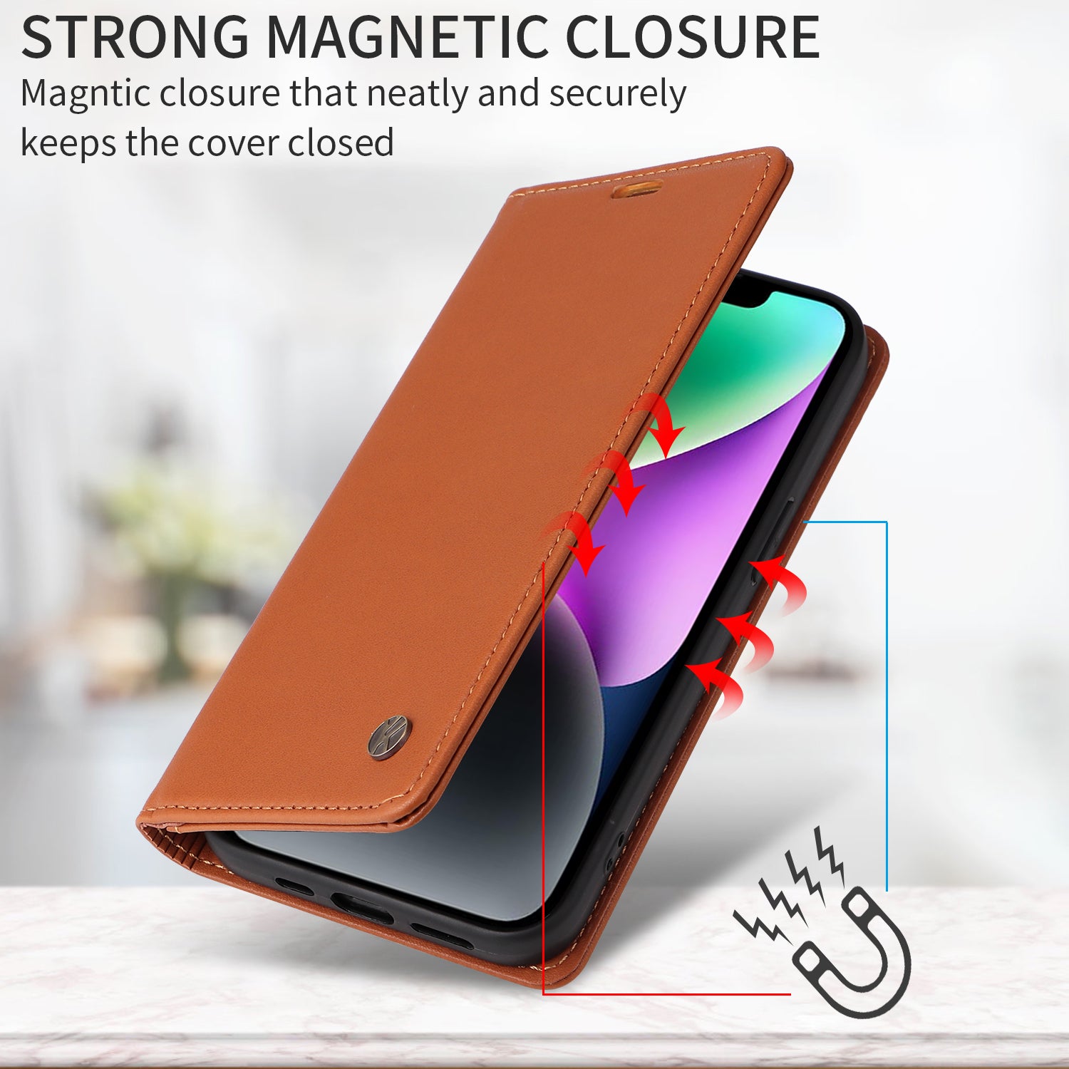 For Xiaomi Poco M8 Pro 5G / Redmi Note 15 Pro+ 5G (Global) Phone Cases YIKATU Magnetic Closure PU Leather Mobile Cover - Brown