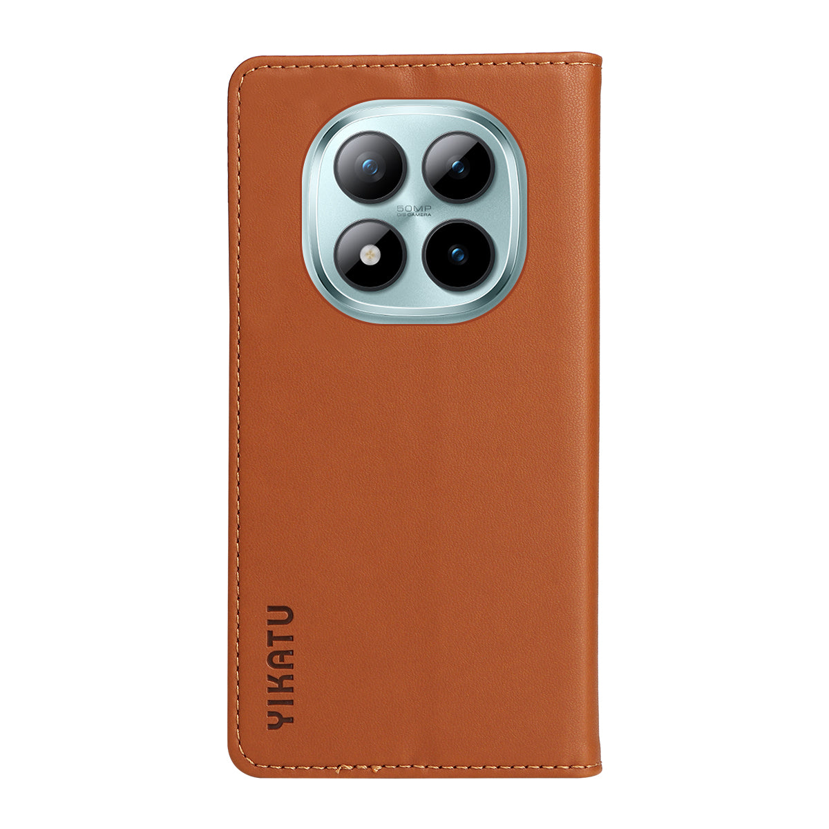 For Xiaomi Poco M8 Pro 5G / Redmi Note 15 Pro+ 5G (Global) Phone Cases YIKATU Magnetic Closure PU Leather Mobile Cover - Brown