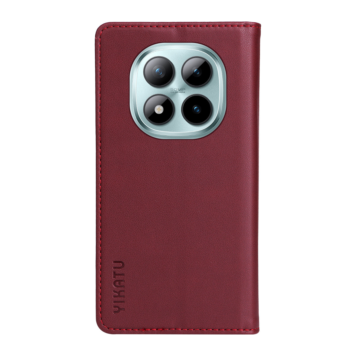 For Xiaomi Poco M8 Pro 5G / Redmi Note 15 Pro+ 5G (Global) Phone Cases YIKATU Magnetic Closure PU Leather Mobile Cover - Wine Red