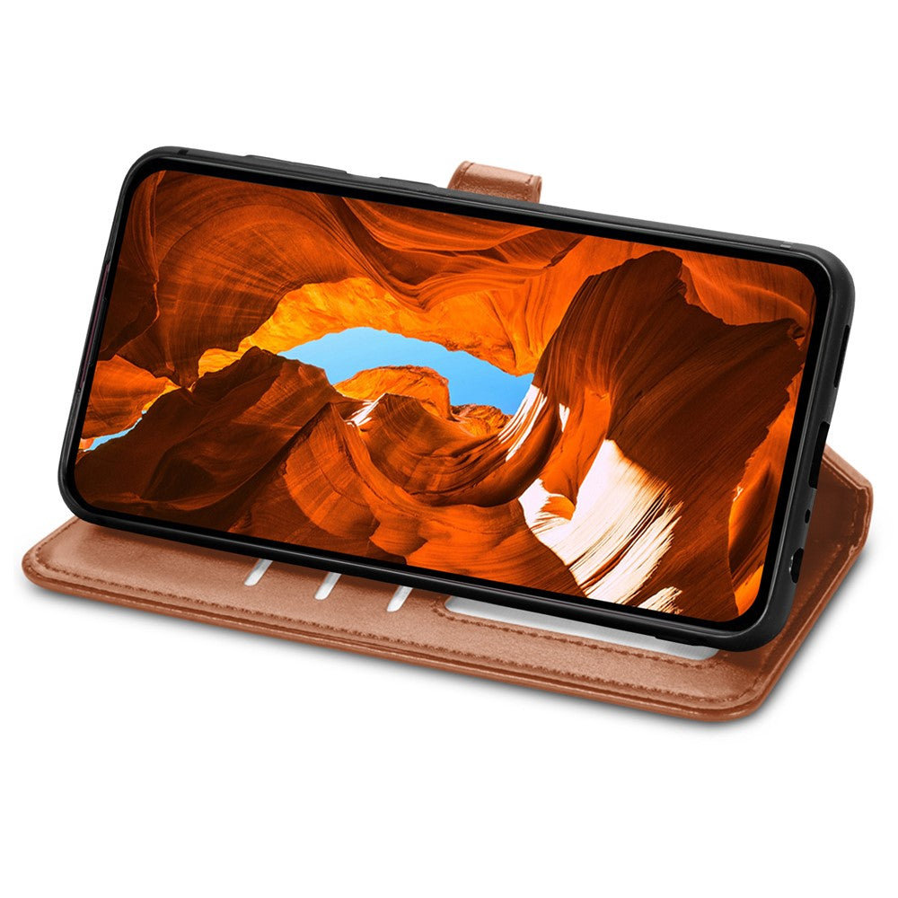 For Xiaomi Poco M8 Pro 5G / Redmi Note 15 Pro+ 5G (Global) Case Wallet Stand Leather Phone Cover with Wrist Strap - Brown
