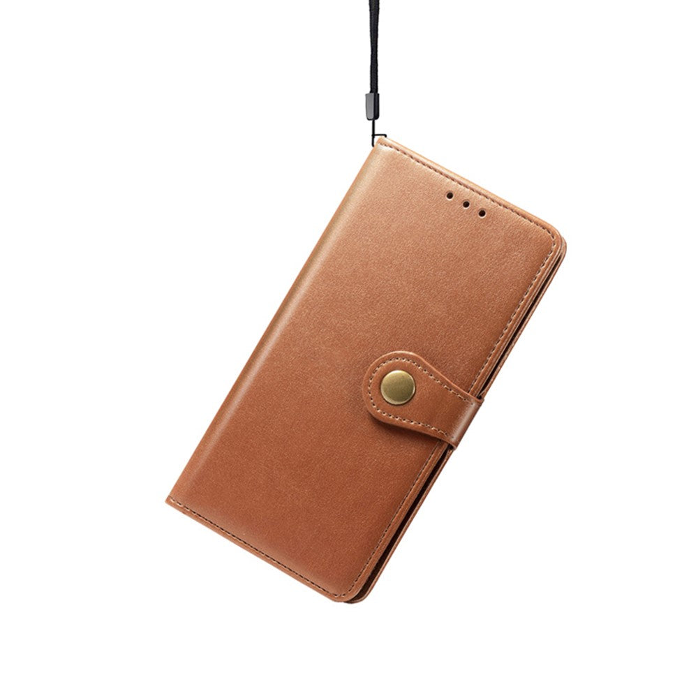 For Xiaomi Poco M8 Pro 5G / Redmi Note 15 Pro+ 5G (Global) Case Wallet Stand Leather Phone Cover with Wrist Strap - Brown