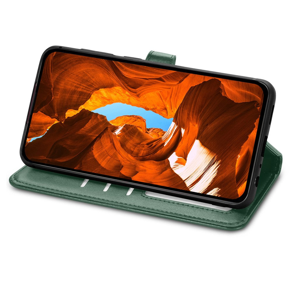 For Xiaomi Poco M8 Pro 5G / Redmi Note 15 Pro+ 5G (Global) Case Wallet Stand Leather Phone Cover with Wrist Strap - Green