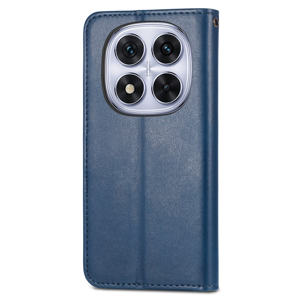 For Xiaomi Poco M8 Pro 5G / Redmi Note 15 Pro+ 5G (Global) Case Wallet Stand Leather Phone Cover with Wrist Strap - Blue