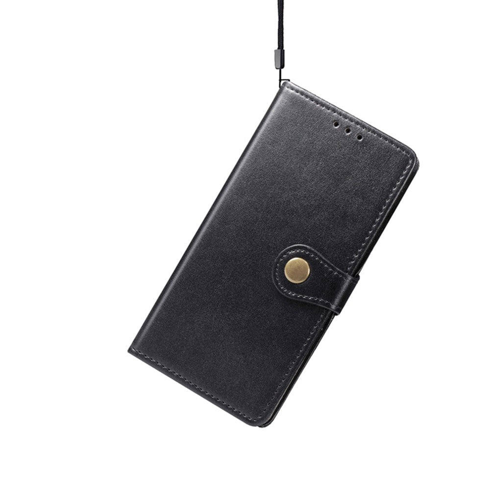 For Xiaomi Poco M8 Pro 5G / Redmi Note 15 Pro+ 5G (Global) Case Wallet Stand Leather Phone Cover with Wrist Strap - Black