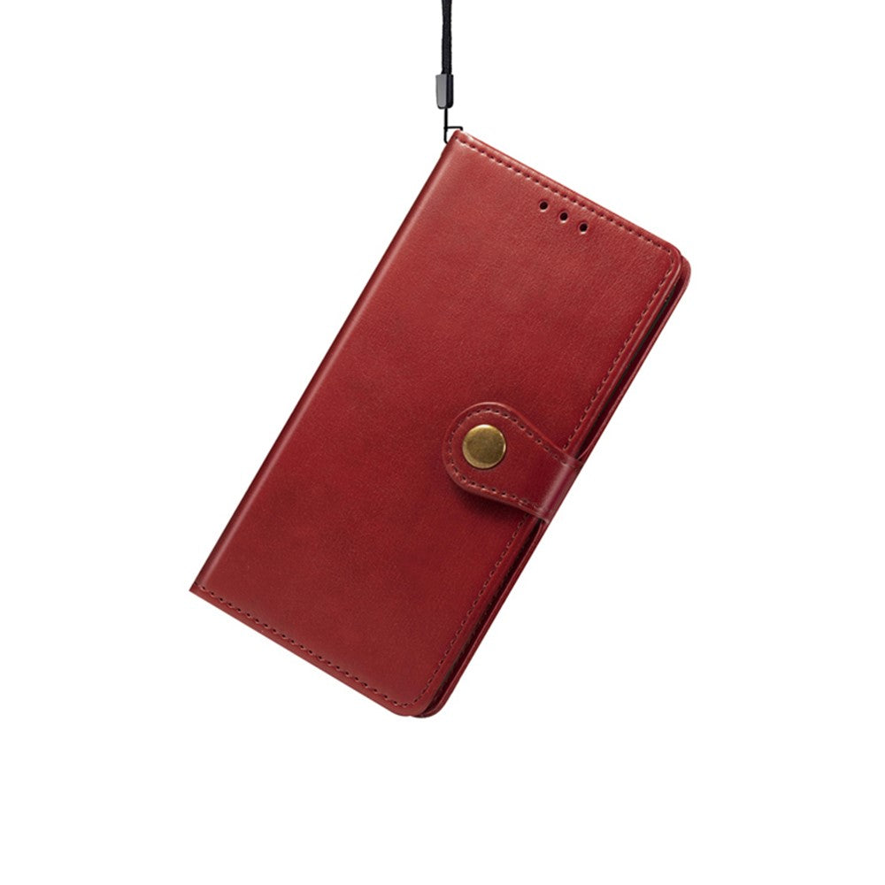 For Xiaomi Poco M8 Pro 5G / Redmi Note 15 Pro+ 5G (Global) Case Wallet Stand Leather Phone Cover with Wrist Strap - Red