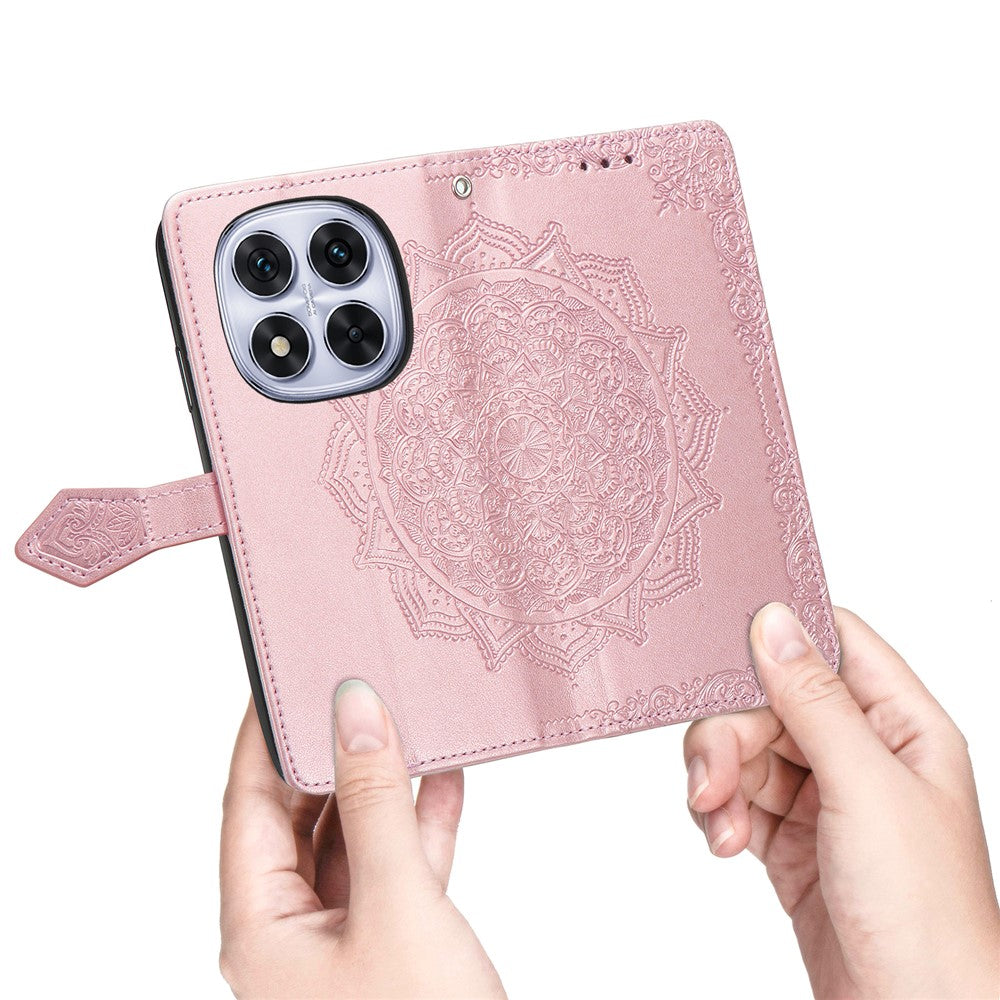 For Xiaomi Poco M8 Pro 5G / Redmi Note 15 Pro+ 5G (Global) Case Wallet Mandala Flower Leather Phone Cover Stand View - Rose Gold