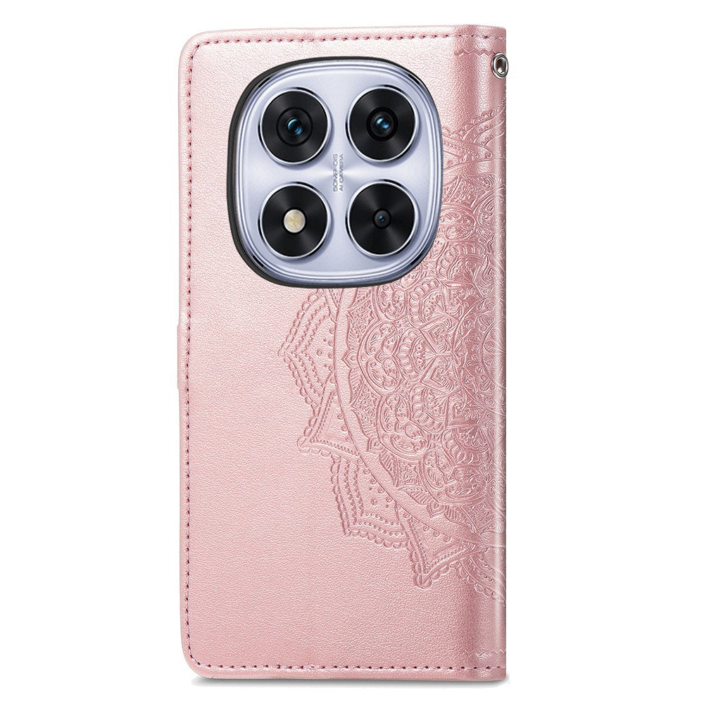 For Xiaomi Poco M8 Pro 5G / Redmi Note 15 Pro+ 5G (Global) Case Wallet Mandala Flower Leather Phone Cover Stand View - Rose Gold
