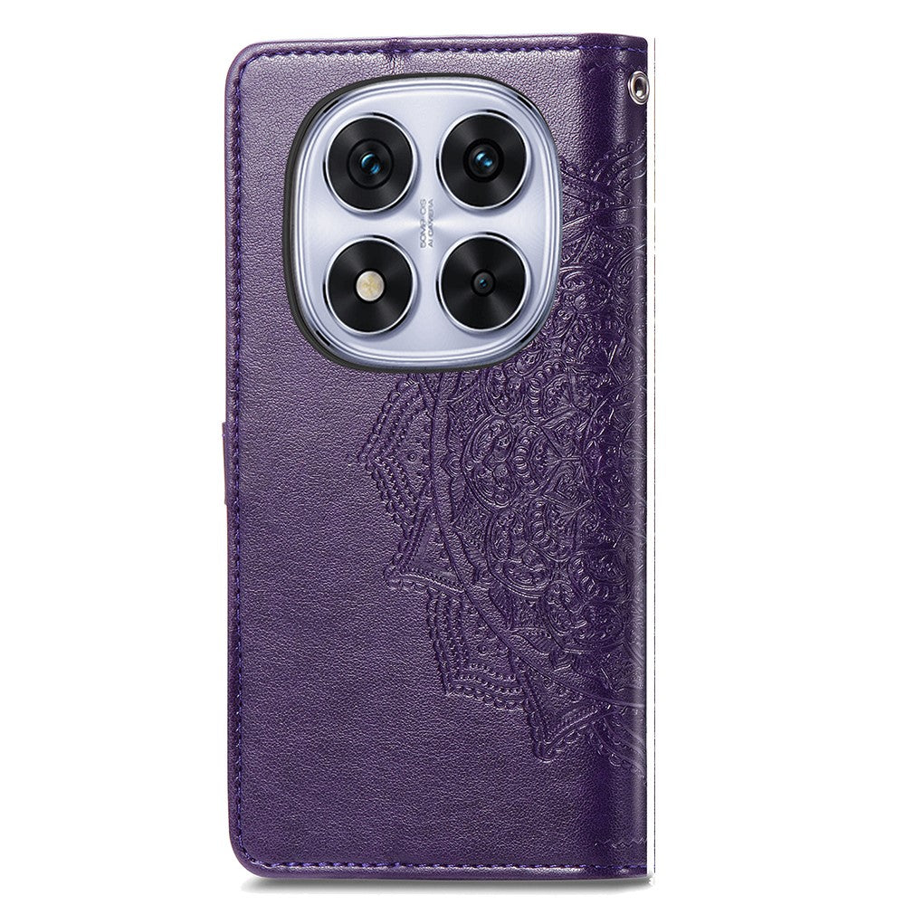 For Xiaomi Poco M8 Pro 5G / Redmi Note 15 Pro+ 5G (Global) Case Wallet Mandala Flower Leather Phone Cover Stand View - Purple