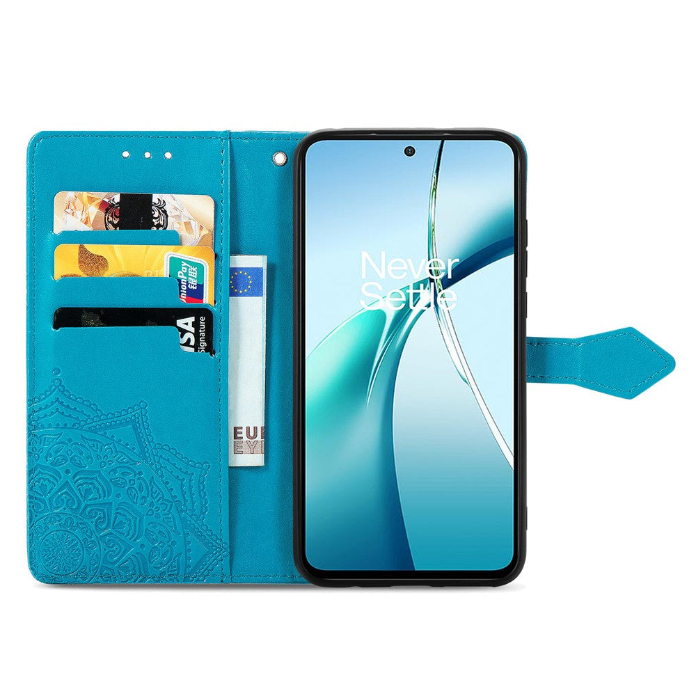 For Xiaomi Poco M8 Pro 5G / Redmi Note 15 Pro+ 5G (Global) Case Wallet Mandala Flower Leather Phone Cover Stand View - Blue