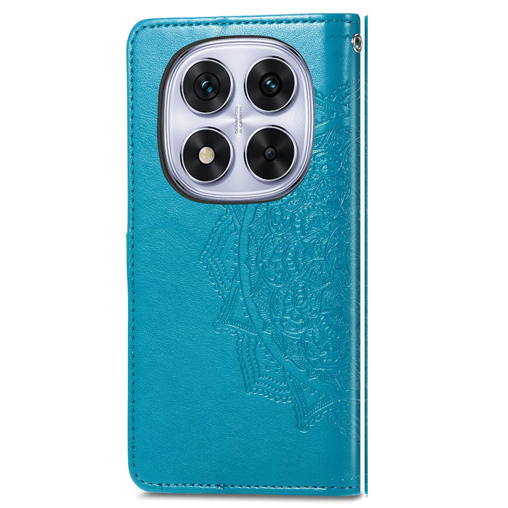For Xiaomi Poco M8 Pro 5G / Redmi Note 15 Pro+ 5G (Global) Case Wallet Mandala Flower Leather Phone Cover Stand View - Blue