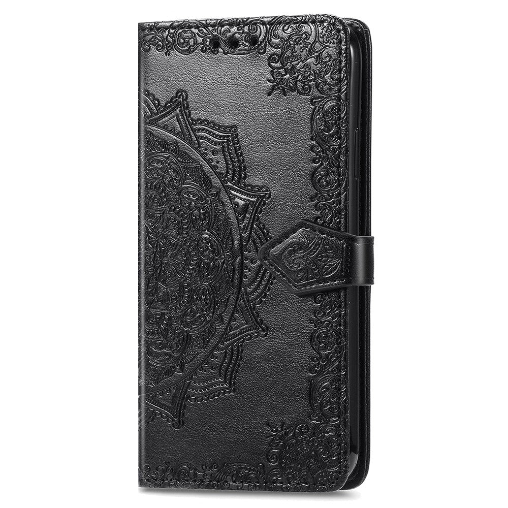 For Xiaomi Poco M8 Pro 5G / Redmi Note 15 Pro+ 5G (Global) Case Wallet Mandala Flower Leather Phone Cover Stand View - Black