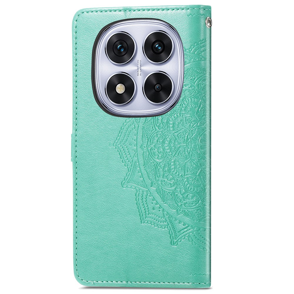 For Xiaomi Poco M8 Pro 5G / Redmi Note 15 Pro+ 5G (Global) Case Wallet Mandala Flower Leather Phone Cover Stand View - Green