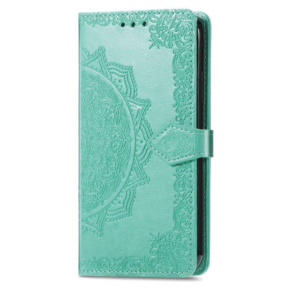 For Xiaomi Poco M8 Pro 5G / Redmi Note 15 Pro+ 5G (Global) Case Wallet Mandala Flower Leather Phone Cover Stand View - Green
