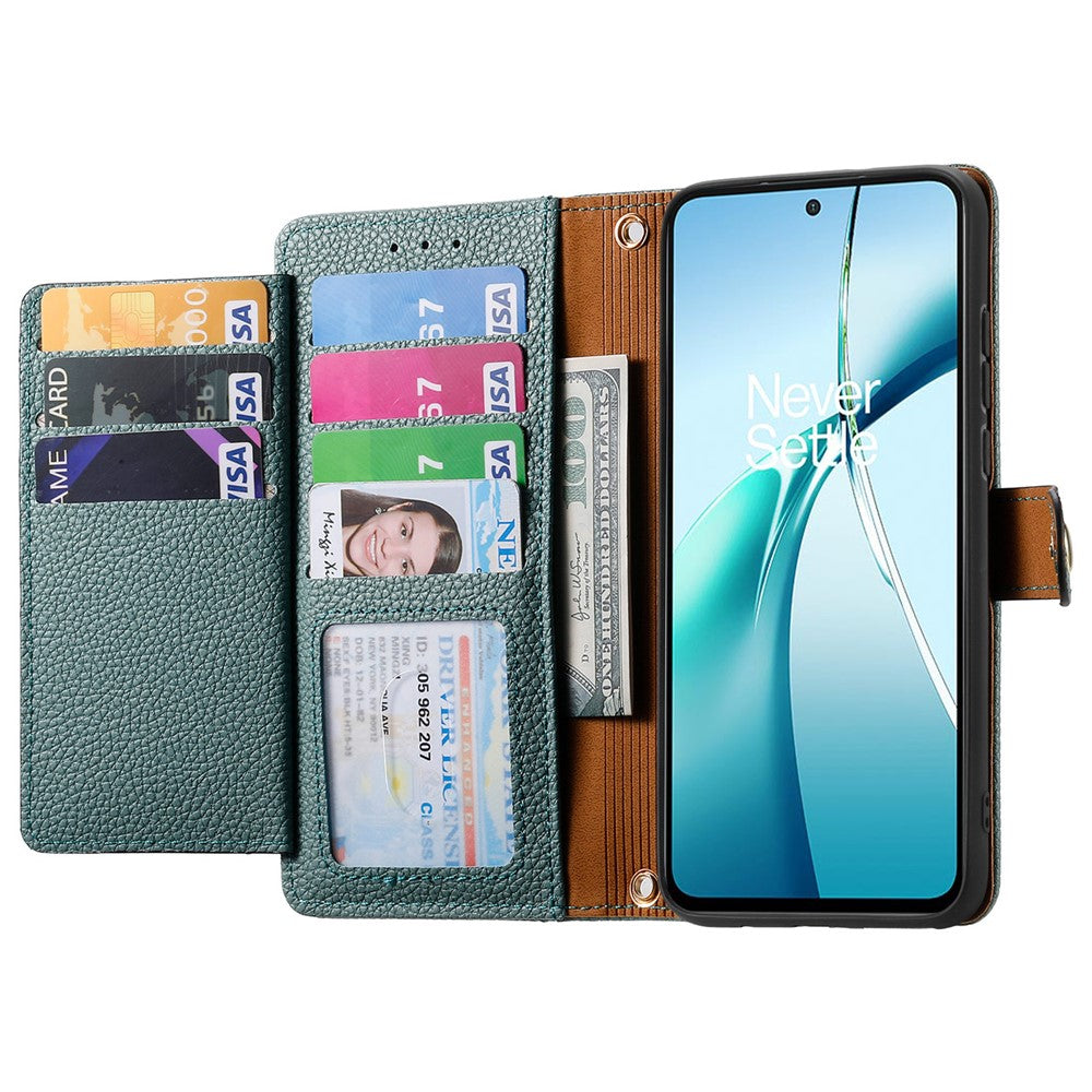 For Xiaomi Poco M8 Pro 5G / Redmi Note 15 Pro+ 5G (Global) Case RFID Blocking Zipper Pocket Leather Wallet Phone Cover with Strap - Blue