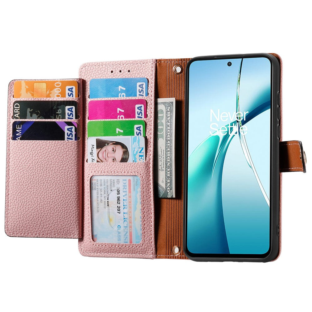 For Xiaomi Poco M8 Pro 5G / Redmi Note 15 Pro+ 5G (Global) Case RFID Blocking Zipper Pocket Leather Wallet Phone Cover with Strap - Pink