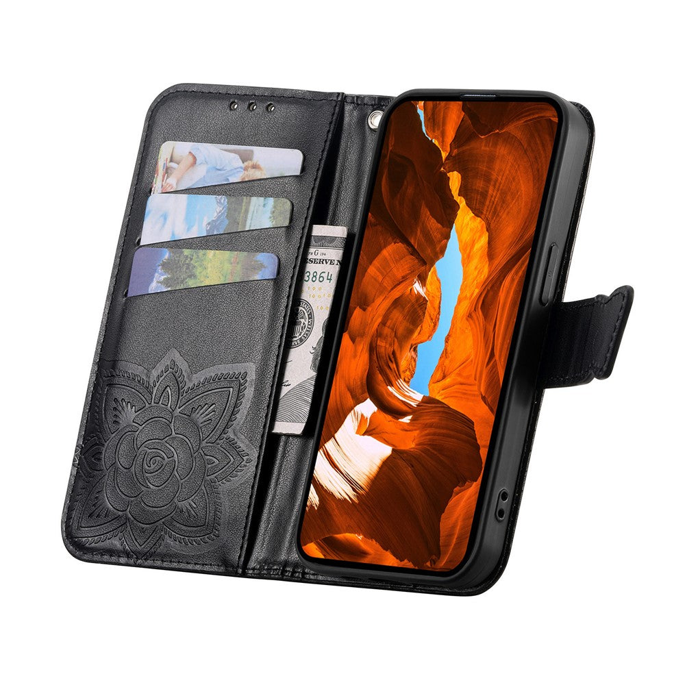 For Xiaomi Poco M8 Pro 5G / Redmi Note 15 Pro+ 5G (Global) Case with Strap Butterfly Pattern PU Leather Wallet Phone Cover - Black