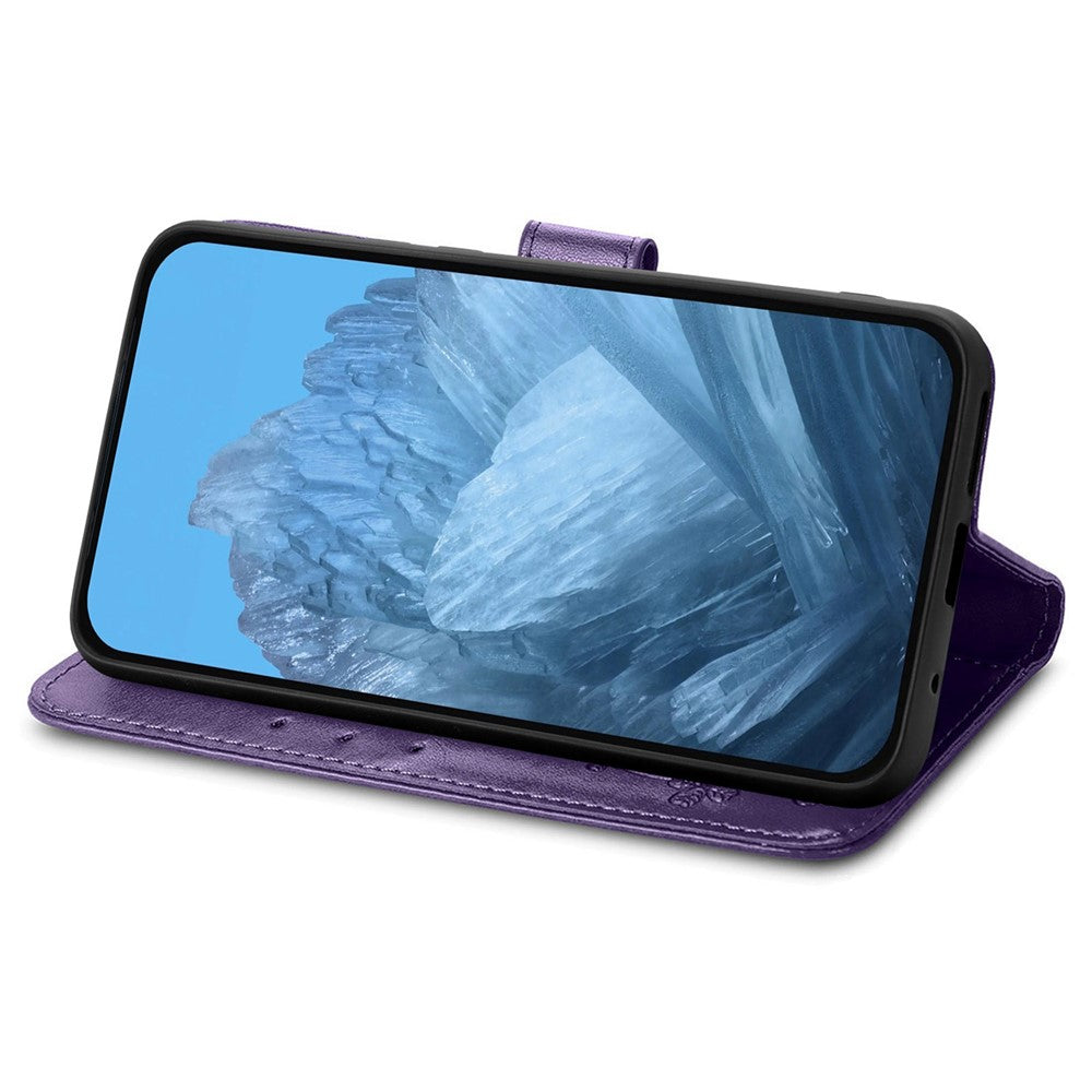 For Xiaomi Poco M8 Pro 5G / Redmi Note 15 Pro+ 5G (Global) Leather Case Four-Leaf Clover Wallet Phone Cover - Purple